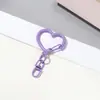 Llavero de corazón pintado en aleación, colgante de cadena con cierre de resorte en forma de corazón de colores, decoración de bolsa DIY con cierre de langosta