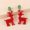 Pendientes navideños con diseño de dibujos animados, pendientes acrílicos de alce y árbol de Navidad, calcetines de moda, accesorios para las orejas para mujer