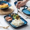 Yingquan glaseado creativo juego de vajilla de cerámica estilo japonés plato binaural plato con compartimentos plato para condimentos taza de café tazón de desayuno