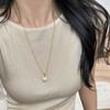 Fang Tangjia Outono e Inverno Elegante Universal Fivela Pérola Pingente Colar Luz Luxo Design de Nicho de Alta Qualidade Corrente de Lã para Mulheres