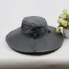 Sombrero de Pescador Impermeable de Secado Rápido de 13 cm de Ala Ancha Protección Solar al Aire Libre Sombrero para el Sol Playa Viaje Parasol Sombrero de Aventura para Montañismo