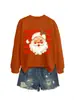 Amazon eBay Estação Independente Moda Personalidade Divertido Feminino Papai Noel Listra Longa Vermelha Outono Inverno Gola Redonda Moletom