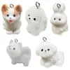 Llavero de Animal Corgi Lindo de Dibujos Animados 3D con Terciopelo de Resina, Accesorios DIY para Teléfono Móvil, Materiales y Piezas de Colgante Pequeño