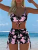 2027 Comercio Exterior Transfronterizo Europa y América Bikini de Dos Piezas con Tirantes Estampado Multiestilo Sexy para Mujer Traje de Baño de Verano