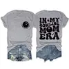 Era de mamá de bolos diversión de bolos cuello redondo casual para mujer capa base camiseta Amazon transfronteriza holgada manga corta