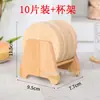 Porta-copos de Bambu e Madeira em Estoque Transfronteiriços, Bases Redondas de Isolamento Térmico, Porta-copos de Madeira Maciça, Bases Impermeáveis para Copos, Tapetes de Café DIY