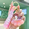 Lindo Oso Transparente Pata de Oso Llavero Relleno de Aceite Unicornio Lentejuela Arena Movediza Colgante Accesorio para Mochila de Estudiante Regalo Venta al por Mayor