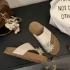 Sandalias de dedo gruesas con pedrería de fuegos artificiales para mujer, cómodas para la playa, verano 2026