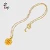 Collar Colgante Flor de Peonía Arena Oro Flor Cobre Chapado en Oro Mujeres Nuevo Estilo Chino Lujo Ligero Flores Florecen Riqueza y Honor de Moda Versátil Colgante
