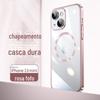Adequado para Capa de Celular Iphone18Promax, Capa Eletrodepositada de Casca Dura Cobertura Total para Apple 17, Sucção Magnética, Vem com Película de Vidro para Lente