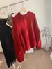 Elegante Suéter Roxo 2025 Outono/Inverno Novo de Pelo Sintético para Mulheres, Suéter Solto de Tricô Falso de Vison como Camada Base para Roupas de Exterior