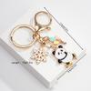 Llavero Colgante de Metal con Goteo de Aceite de Panda Transfronterizo Lindo para Bolsos de Niña Decoración Venta al por Mayor Verano Transfronterizo