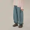 Calça Jeans de Renda para Meninas 2026 Nova Coleção Primavera Lavagem Desbotada Versátil Estilosa Larga Bebê Wide-leg Longa