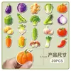 20 Piezas de Imanes de Refrigerador Magnéticos Suaves Originales de Verduras 3D Dibujos Animados Reconocimiento de Alimentos Educación Temprana Jardín de Infancia Iluminación Pegatinas Magnéticas Impermeables