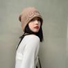 Otoño e Invierno Nuevo Estilo Japonés Mostrando la Cara Gorro Frío con Letras Pequeñas Gorro Popular en Internet para Niños con Protección para las Orejas Gorro de Punto Vintage para Cabeza Grande