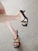 Sandalias de verano para mujer, abiertas en la punta y con punta cuadrada, de tacón alto fino, versátiles y cómodas, con una sola tira