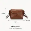 Bolso de hombro y cruzado para mujer de cuero genuino encerado, de fábrica de origen transfronterizo, estilo vintage, con múltiples compartimentos, para el día a día, al por mayor