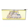 Estuche de Lápices Lindo Estilo Japonés de Dibujos Animados Ji Yi Bolsa de Papelería de Una Sola Capa de Pu Bolsa de Almacenamiento de Papelería con Impresión Completa a Doble Cara Máquina de Garra Portátil