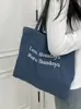 Bolsas Outono/Inverno 2025 Coreanas de Nicho Estudante Grande Capacidade Tote Ombro Bordado Jeans Lona