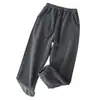 Toma real de pantalones de chándal cálidos y suaves con forro polar y puños elásticos - pantalones deportivos y casuales para mujer de otoño e invierno con forro polar y engrosados