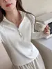 Camada Base Feminina Manga Longa Meio Zíper W Tencel Lã Design Solto Casual Senso de Estilo Versátil Elegante Top Escovado