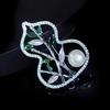 Broche Simples Guofeng Abóbora Folha de Bambu Temperamento Feminino Versátil Corsage de Pérola Personalidade Design de Nicho Acessórios de Alfinete