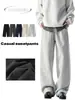 Pantalones de Pierna Ancha, Pantalones Deportivos Casuales de Pierna Recta con Caída, Pantalones de Chándal Unisex con Forro de Felpa, Pantalones Largos, Procesamiento Personalizado con Imágenes y Muestras Proporcionadas
