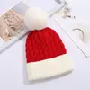 Gorro de Navidad Otoño e Invierno bola de pelo gorro de lana trenzada engrosado cálido regalo decoración de Navidad gorro de regalo tejido