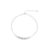 Collar de Ojo de Gato Plateado con Gradiente Cepillado del Mismo Estilo de la Tienda de Oro Puzuo para Mujer, Moda de Nicho de Lujo Ligero con un Toque de Alta Gama, Cadena para la Clavícula