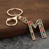 Amazon Transfronterizo Color Nuevo Diamante 26 Letras Llavero de Moda y Exquisito Colgante para Bolsa Letra Inglés