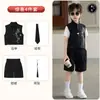 Novo Terno Chinês para Meninos com Bordado de Bambu, Conjunto de Colete e Shorts, Hanfu e Traje Tang Infantil para Recepção e Apresentação