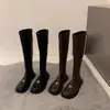 Botas 2026 nuevas populares para otoño e invierno, botas altas con forro de polar, botas delgadas estilo Chanel, botas de moda de gamuza