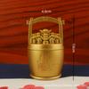 Cubo de lingote de cobre de imitación decoración de oro aleación cubo de oro mango de oro cubo pequeño decoración de la suerte sala de estar oficina