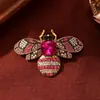 Broche de Abeja Pequeña con Diamantes Completos Transfronterizo Diseño de Moda para Mujer Accesorios para Chaqueta de Traje Broche de Insecto Estilo Corsage