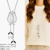 Cadena para Suéter de Collar Largo Geométrico, Accesorio de Lujo de Alta Gama, Versátil y de Moda, Colgante de Perla para Otoño e Invierno