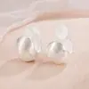 Clip para Oreja de Bola Redonda Cepillada Sin Perforación Soporte para Espiral Antimosquitos Estilo Salado Perezoso para Mujer Pendientes Sencillos Mate Esmerilado Nuevos para Uso Diario