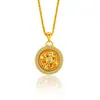 Collar Brújula de los Ocho Tesoros Plata de Ley S925 Diseño Único Estilo Chino Circonita Giratorio Colgante de Girasol Cadena para la Clavícula