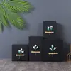 Caja de Regalo Negra Caja de Regalo Grande Personalizada Caja de Cartón Negra Caja de Regalo de Tapa y Base Hecha a Medida Caja de Empaque para Regalo Ramo con Estampado Dorado