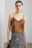 Camisola de Seda para Mujer 2026 Primavera/Verano Nueva Color Sólido Ropa Interior Exterior Estilo Commuter con Encaje y Top de Seda de Morera