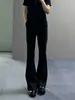 Pantalones Casuales de Negocios de Color Sólido Transpirables de Moda Otoñal para Hombre Estilo Americano Simple Temperamento Sin Planchar Tacto de Alta Gama Micro-Campana Pantalones Largos