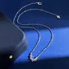 Moda Triángulo Redondo Cadena Pequeña de Diamante Colgante Semi-Montado Diamante Rayos de Sol Luna Curva Conjunto de Pendientes Pulsera Collar