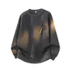 Sudadera Gruesa de Manga Larga con Estampado de Letras para Hombre, Talla Grande, Corte Holgado, Moderna, Versátil, Prenda para Pareja, Forro Polar