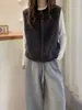 Novo Estilo Outono/Inverno 2025 Colete 100% Lã Pura para Mulheres, Suéter de Cashmere Cor Sólida Estilo Coreano, Colete Base de Tricô Versátil
