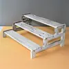 Estante Escalera Vintage de Tres Niveles Estante de Almacenamiento Manual de Madera Maciza Base para Muñecos Caja Sorpresa Soporte Gran Capacidad Estante de Exhibición para Pulseras