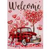 Bandera de Jardín Caliente de San Valentín de Amazon Enano Rojo de Amor Decoración de Patio Lino Bandera de Jardín de Doble Cara