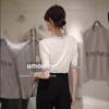 Ropa Zhengqite/Suéter de Punto Bordado Jacquard Chic de Manga Corta