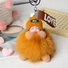 Celebridad de Internet Estilo Ins Bola de Pelo de Zorro Muñeca Durmiente Llavero Bebé de Piel Colgante Muñeca Linda Durmiendo Joyería para Bolso
