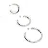 Pendientes de Aro Dorados en Forma de C Estilo Ins Europeo y Americano para Mujer, Pendientes de Joyería de Acero Inoxidable Dorado con Elementos Geométricos