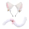Orejas de gato Campana Accesorios para el cabello Cos diadema de pelo de gato collar traje de cola de gato Accesorios para diadema de fiesta de Halloween