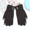 Luvas masculinas inverno quente coreano imitação cashmere luvas jacquard dedo luvas moda adulto luvas atacado